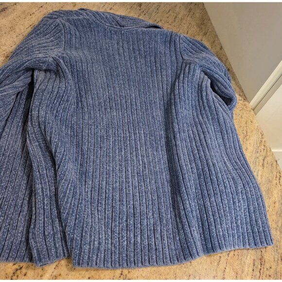 LANDS' END Open Front Soft Ribbed Cardigan Size XS 2-4 Blue - Picture 12 of 13